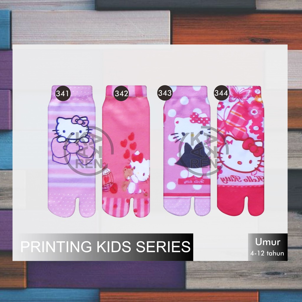 Kaos Kaki Jempol Anak Printing Karakter Barbie, Naruto, Spiderman, Hello Kitty R