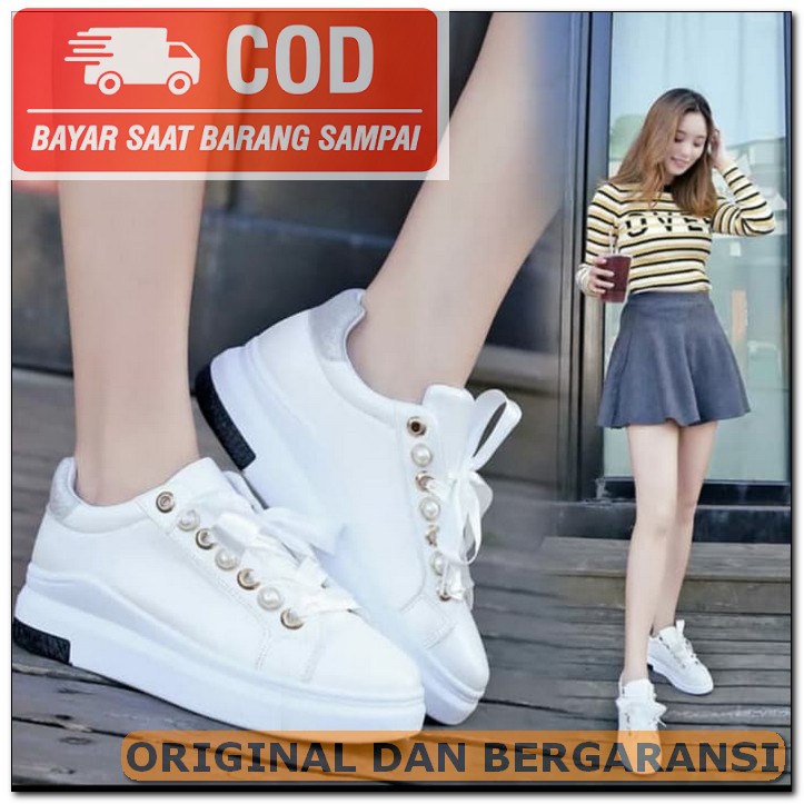Ys203 Sneakers Sepatu Wanita Srs Sepatu Kets Sers LD404  Kets Fashion Ys205 Putih - Putih, 38