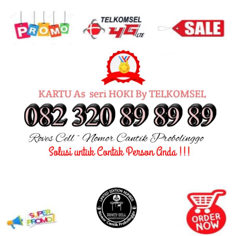 NOMOR CANTIK TELKOMSEL SERI HOKY 898989 HOKI 89 89 89 KARTU AS 4G LTE
