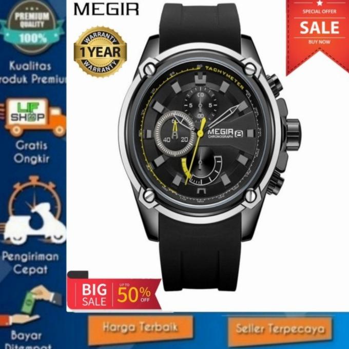 RECOMENDED JAM TANGAN PRIA ANALOG TALI KULIT MEGIR 2086 ORIGINAL MEWAH MODERN