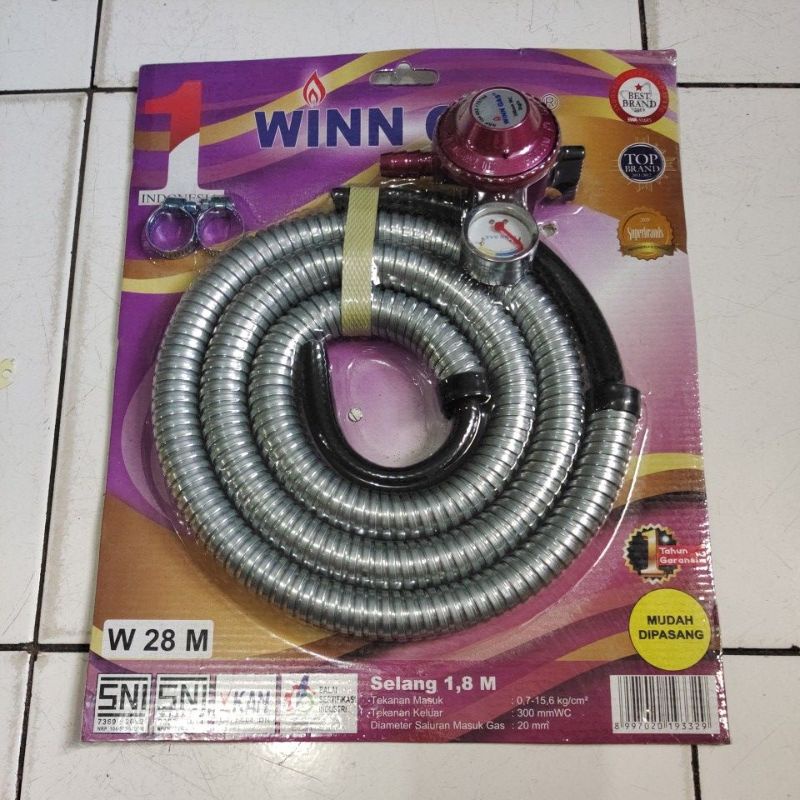 selang gas komplit winn gas/ selang gas+ regulator