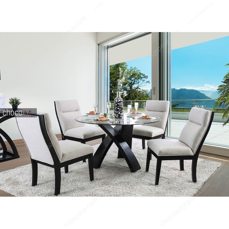 set meja makan full kaca / meja makan antik / meja makan unik / meja makan terbaru / meja makan shab