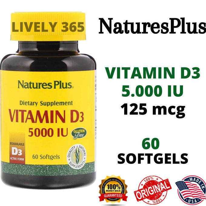 5000 IU Vitamin D3 - Natures Plus / NaturesPlus - 60 Softgels