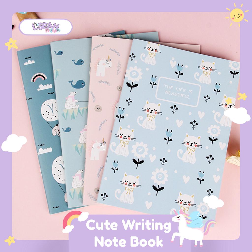 Buku Tulis Catatan Garis Lucu Motif Beruang Gajah Unicorn Notebook Sekolah