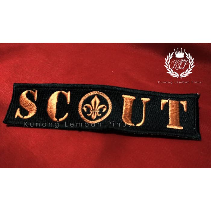 Badge Pramuka SCOUT Bordir Panjang Hitam