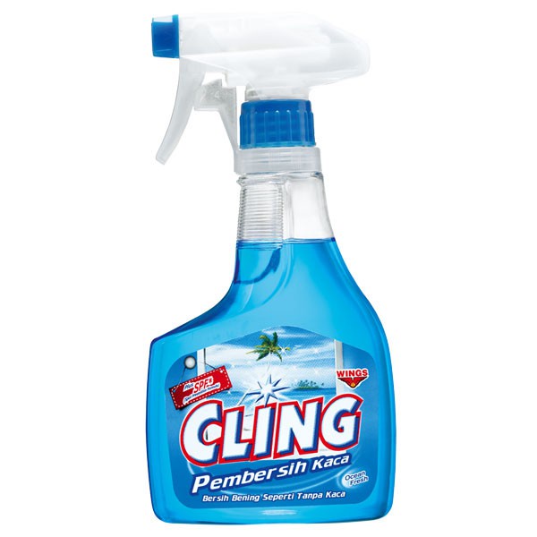 Cling pembersih kaca ocean fresh botol 425 ml