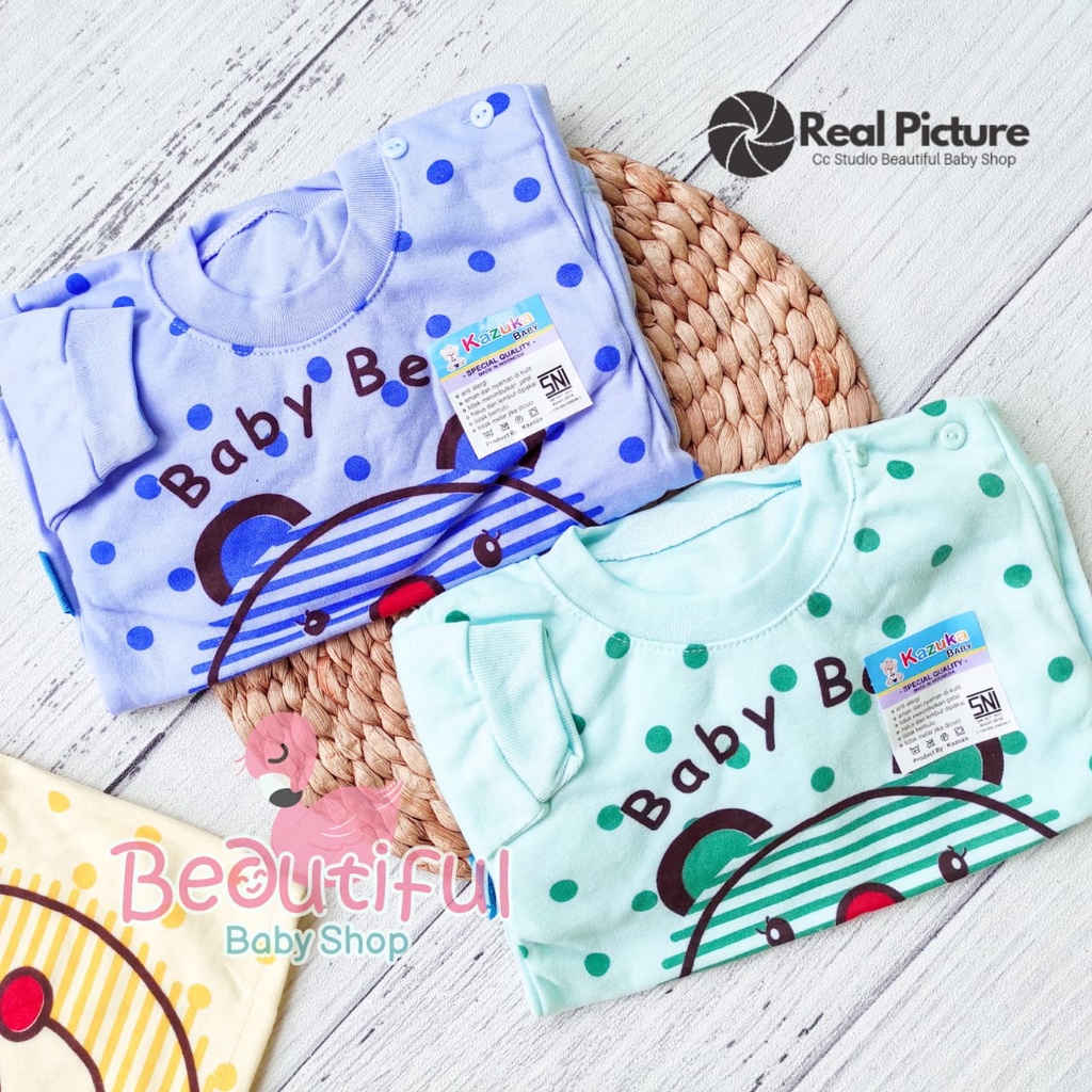 Setelan Baju Bayi Lengan Panjang Celana Panjang SNI 3-12 Bulan Motif Bear / Setelan Piyama Bayi Kazuka / Baju Bayi Panjang / Baju Tidur Bayi / Baby.ou_