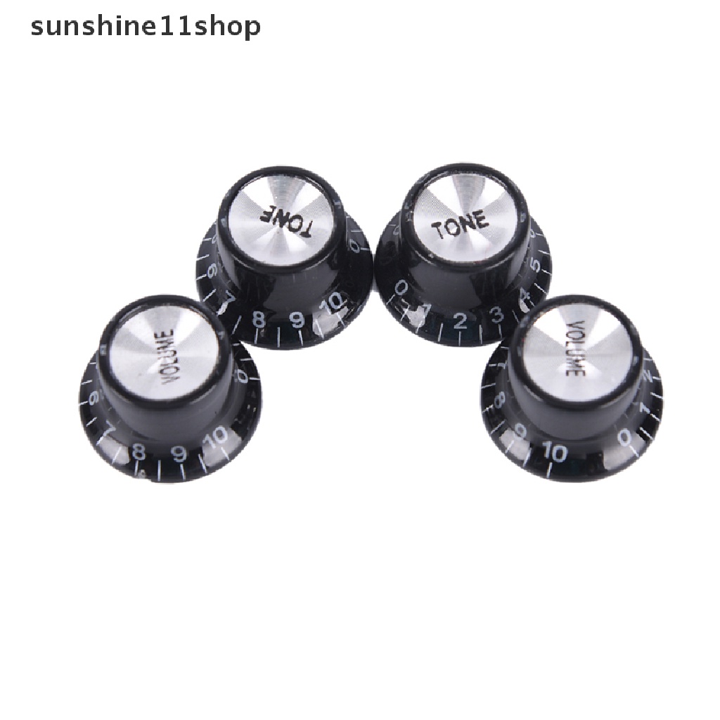 Sho 1 Set / 2 Tone 2 VOLUME Control Knobs Warna Silver Untuk Gitar