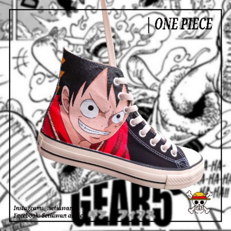 Ventela high black custom Luffy One Piece