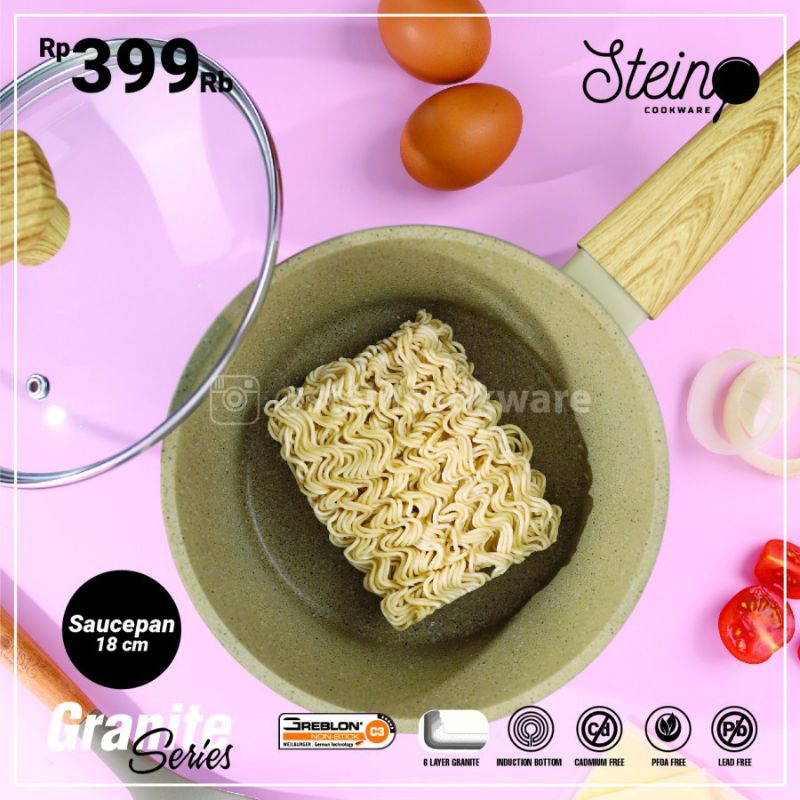 Steincookware stein cookware Frying Pan grill Granite panci anti lengket greblon sauce WOK carrara