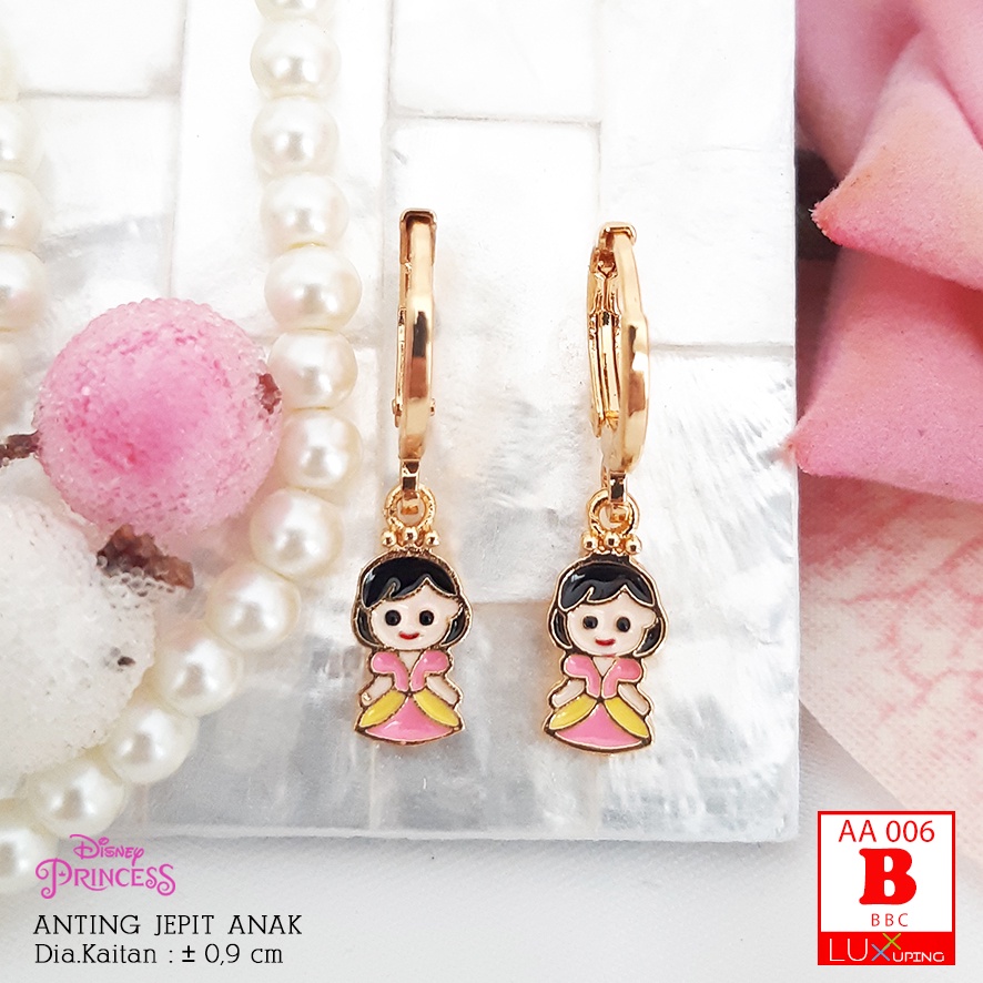 AA 006 Anting Anak Putri Perhiasan Princes Anak Balita Lapis Emas Imitasi Anting Prinses Xuping Anak TK Luxx Xuping