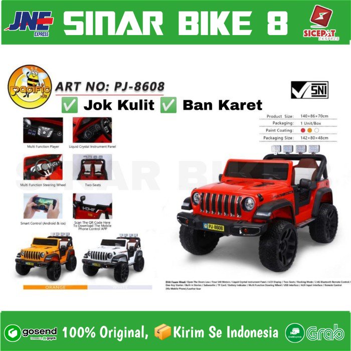 Mobil Mobilan Aki PACIFIC PJ 8608 Mainan Anak Mobilan JEEP