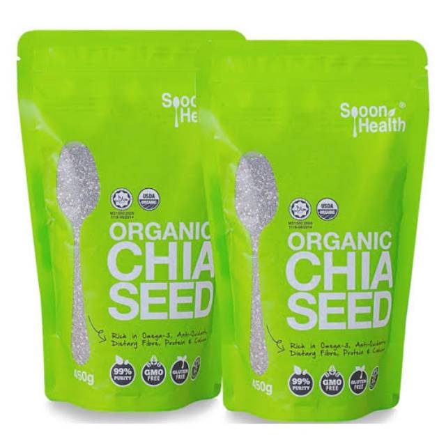 

SPOON HEALTH ORGANIC CHIA SEED ,ORIGINAL MALAYSIA , 450 GR
