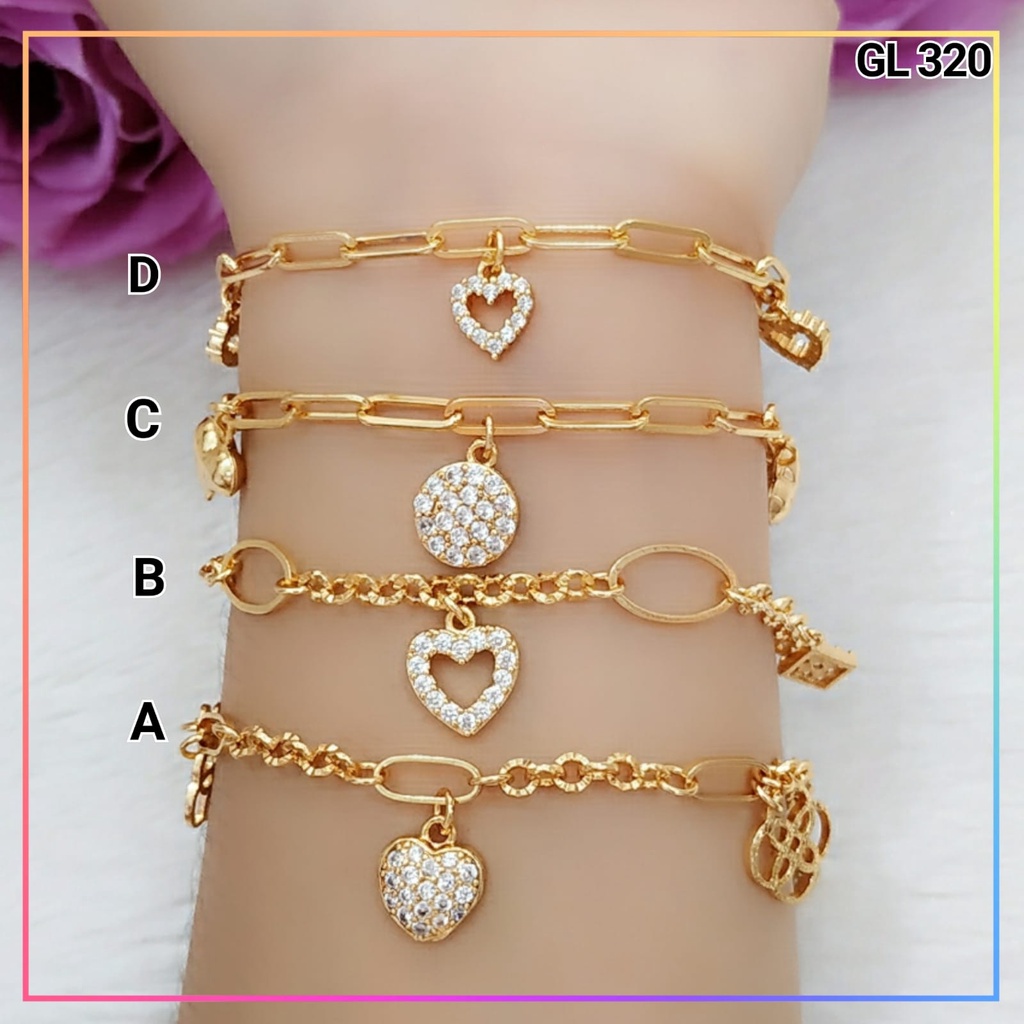 Gelang xuping gelang dewasa/remaja rantai jurai bulat simple perhiasan wanita lapis emas gold GL 320