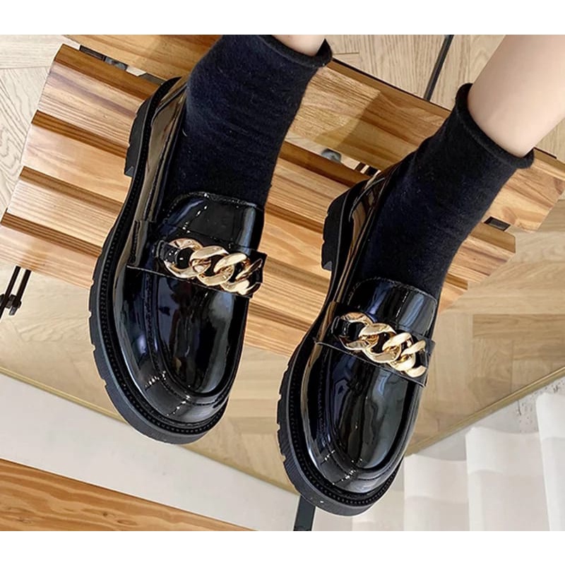 SEPATU WANITA OXFORD RANTE BESAR MEWAH PREMIUM R09