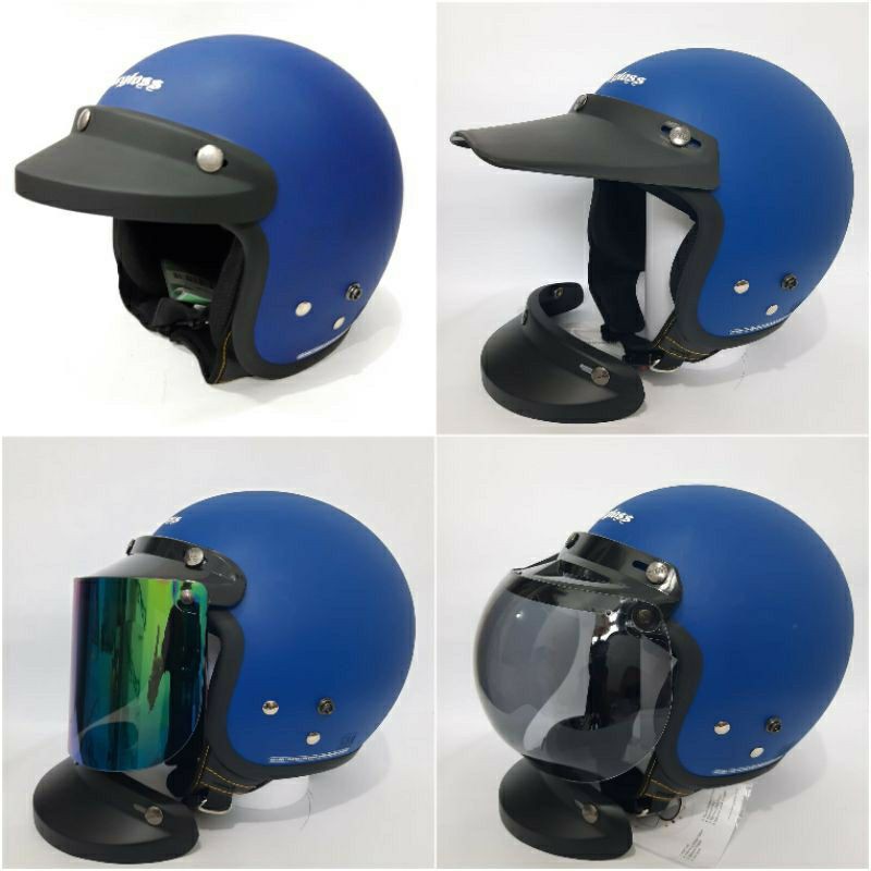 Helm Cargloss Retro CFM Police Blue Dop