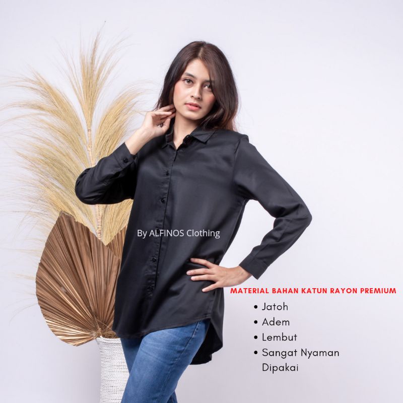 Kemeja | Kemeja Polos | Baju Kemeja Wanita Lengan Panjang | Kemeja Premium Wanita |Kemeja Wanita cod