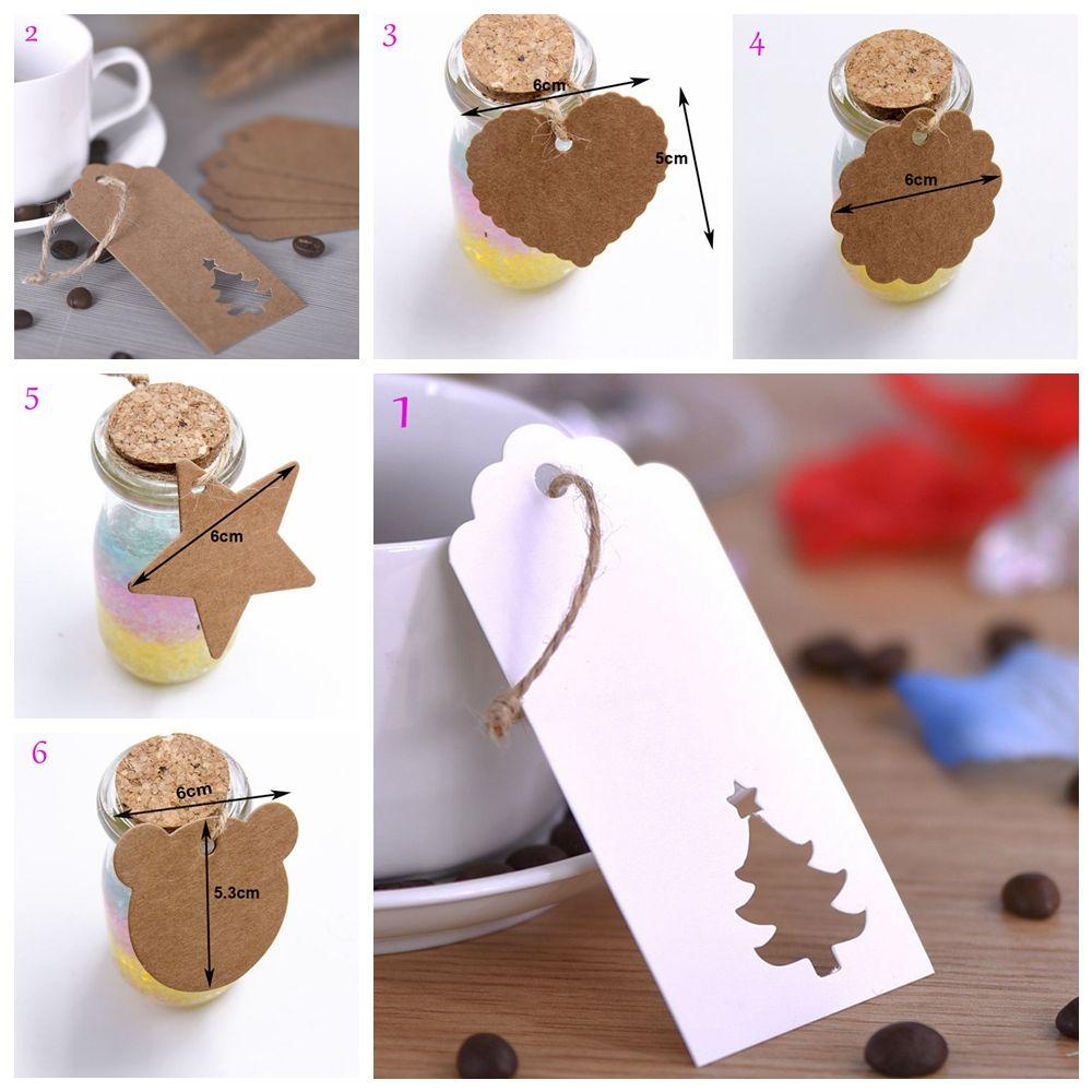 Preva 100pcs Tag Hadiah Hot Hanging DIY Bintang Hati