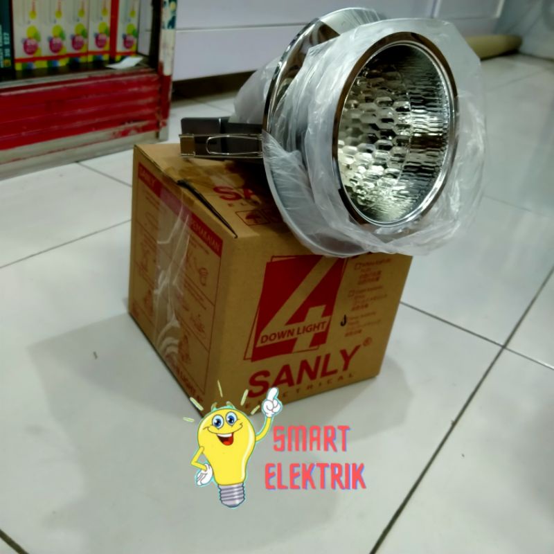 donlet Down Light 4in/ Rumah Lampu Tanam 4 Inch Warna Silver