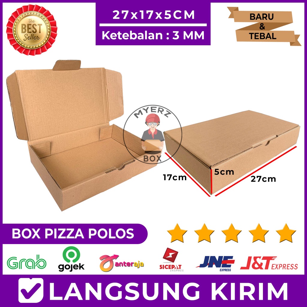 

Kardus Die Cut Pizza Polos 27X17X5 Cm Single Wall, Tebal 3 MM
