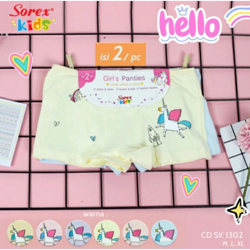 ( Isi 2 Pcs ) Sorex Kids SK1302 Cd Anak Perempuan Hello Unicorn