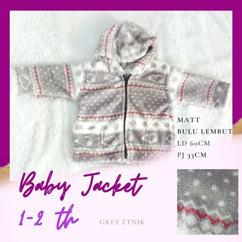 Jaket Bayi Usia 1-2 tahun jaket bayi bulu lembut-7