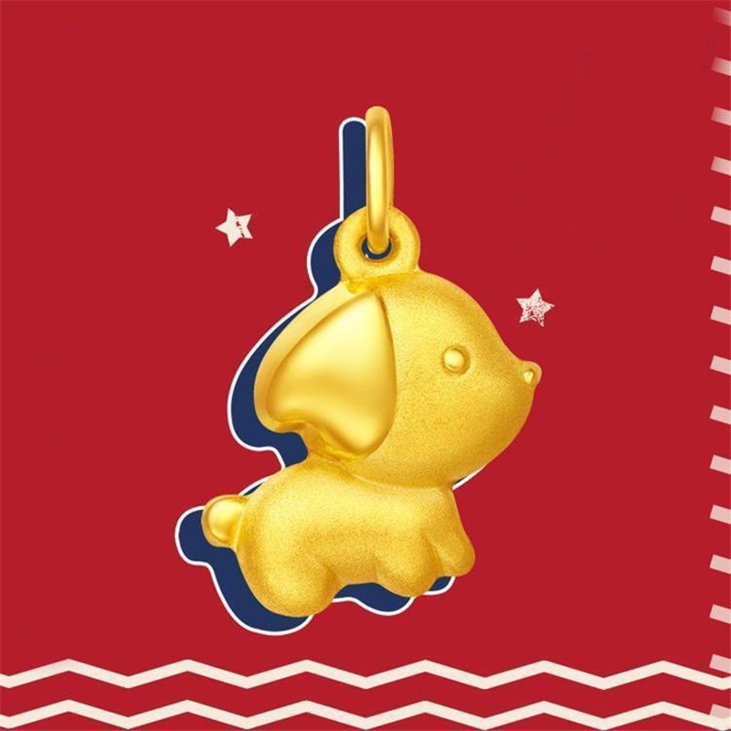 [Ready Stock]Cute Fashion Gold Plated Cartoon Dog Pendant Necklace