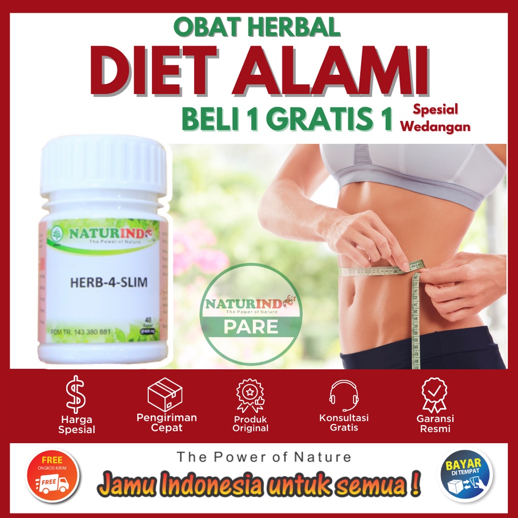 Obat Pelangsing Badan Diet Sehat Alami Herbal Pelangsing Sehat Wanita Lelaki Diet Sehat Alami Tanpa Operasi Lemak Herbal 100% Original BPOM HALAL MUI HERBASLIM HERB4SLIM NATURINDO