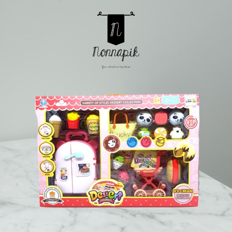 Mainan Anak Tas Makanan Dessert &amp; Hamburger Gourmet Delicious Food