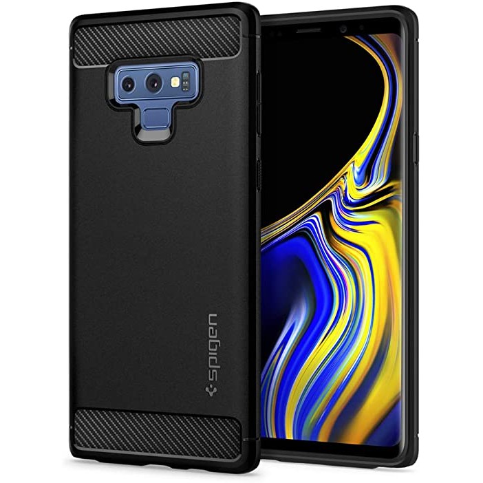 

Spigen Samsung Galaxy Note 9 Case Rugged Armor Carbon Fiber Black Original Casing