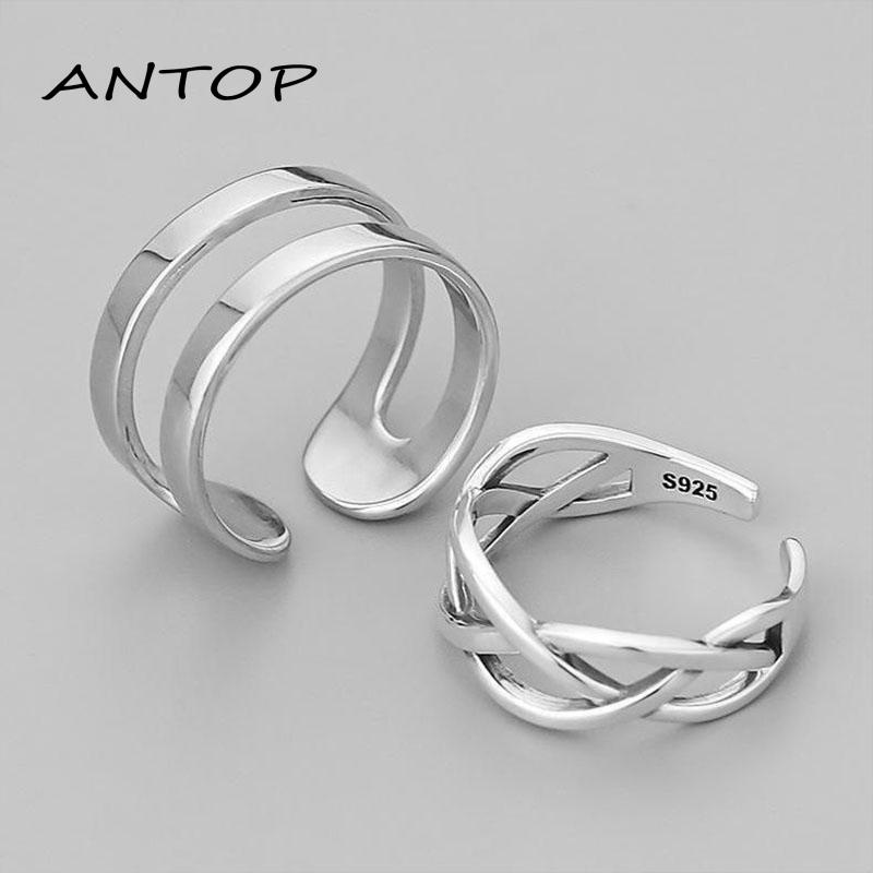 3pcs Cincin Jari Telunjuk Model Terbuka Dapat Disesuaikan Untuk Unisex