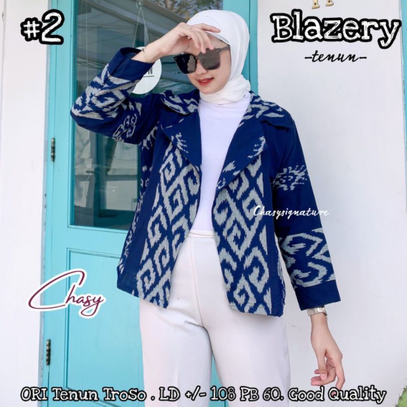 BLAZERY TENUN / BLAZER TENUN / CARDIGAN TENUN MOTIF BATIK / BLAZER KERJA BAHAN TENUN