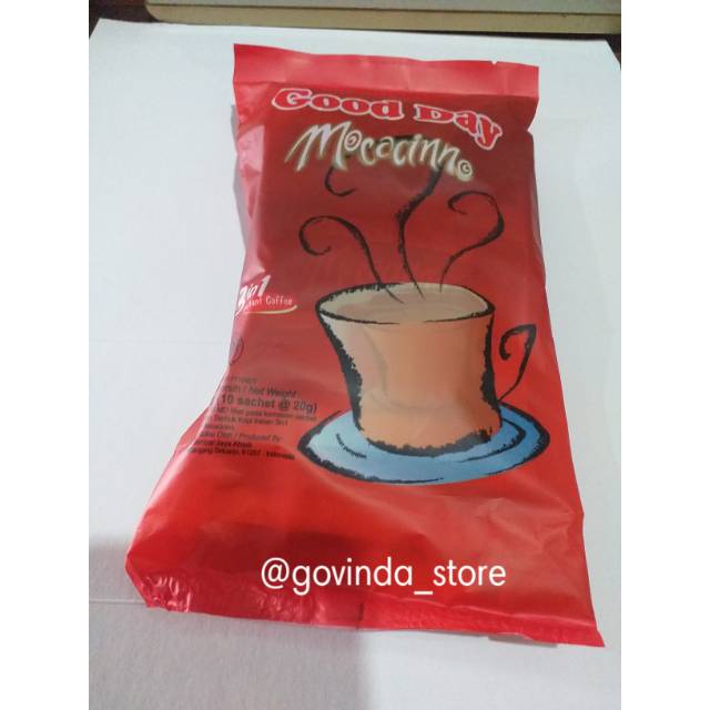 

KOPI GOODAY MOCACINO,VANILA LATTE,CARABIAN NUT,COCOCINO,ORIGINAL,CARAMEL SASET ISI 10PCS PER 1PK