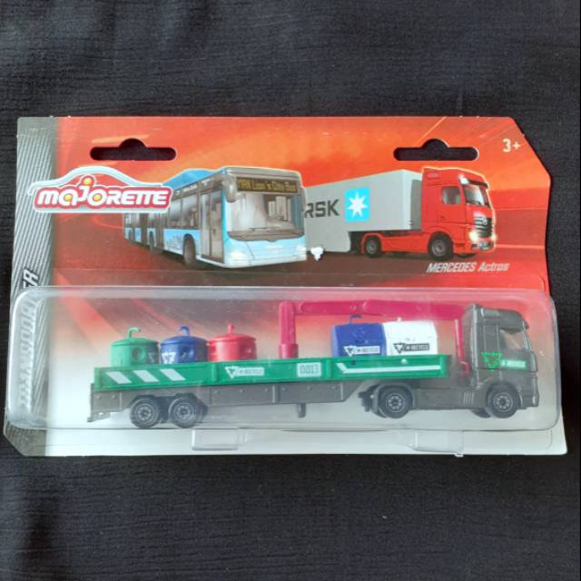 Diecast Majorette Transporter Truck Trailer Mercedes Actros Recycling service