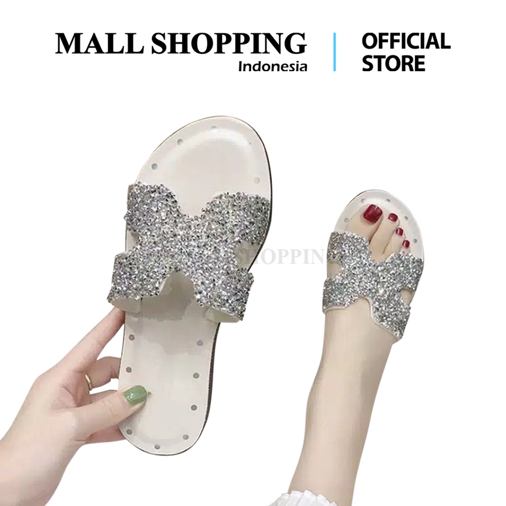 SANDAL WANITA FLIP SLIP SLOP SANDAL FLAT MANIK MALL SHOPPING