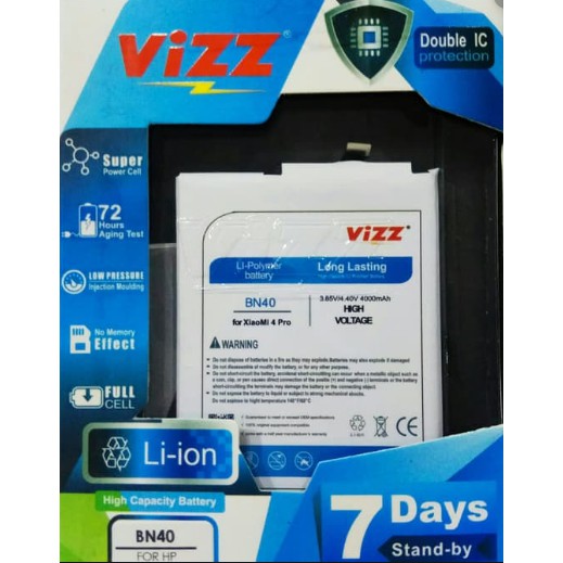 Baterai Vizz XIAOMI BN40 REDMI 4 PRO DOUBLE POWER VIZZ