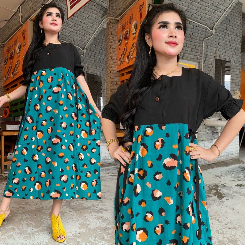Daster Centini Dress Anabelle Lengan Kerut Busui