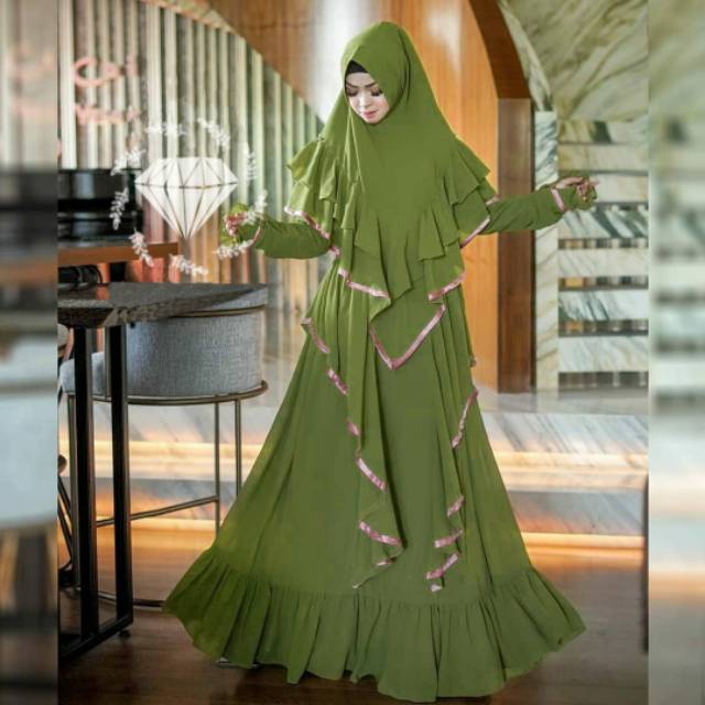 SYARI ARETA, MOSCREPE PREMIUM, GAMIS HIJAB MUSLIM, DRESS