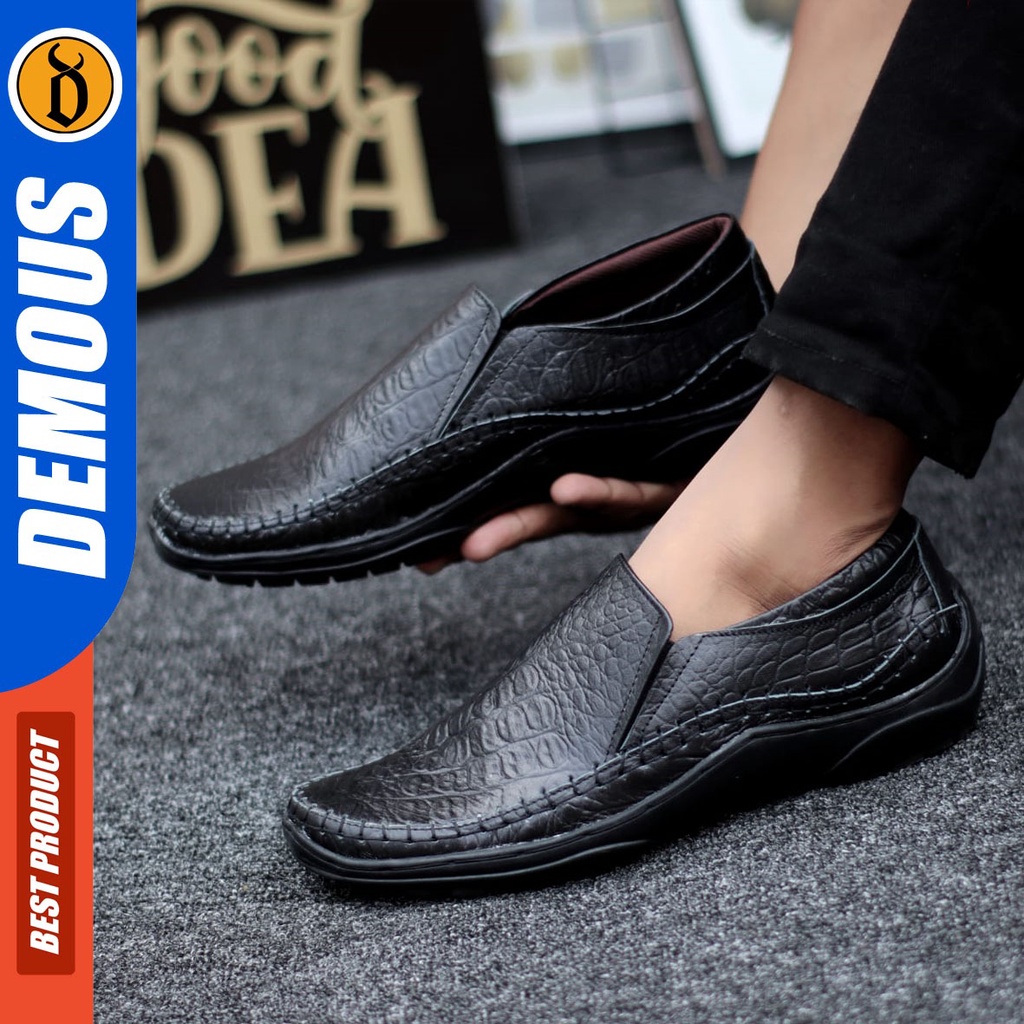 DEMOUS Paris - Sepatu Formal Pantofel Kulit Asli Kerja Pria