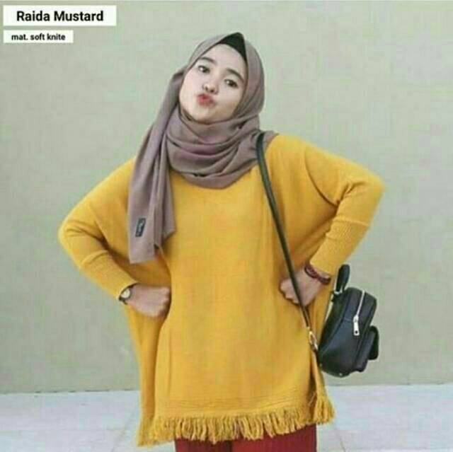 Raida sweater knit wanita -NGROS