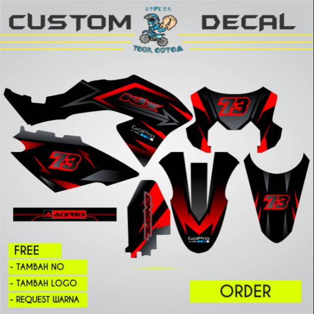 Decal klx bf 150 red simple