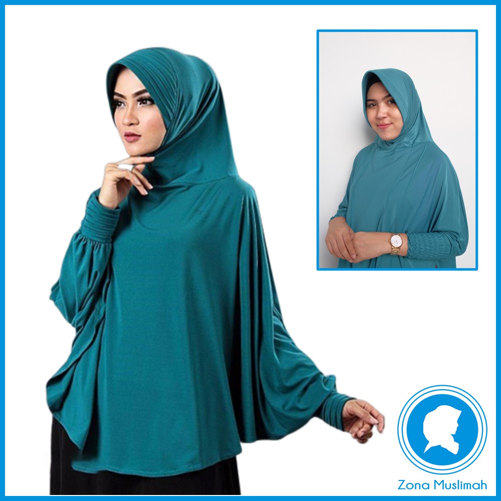 20 WARNA  Jilbab  Bergo  Syari Jersey Berlengan Hijab 