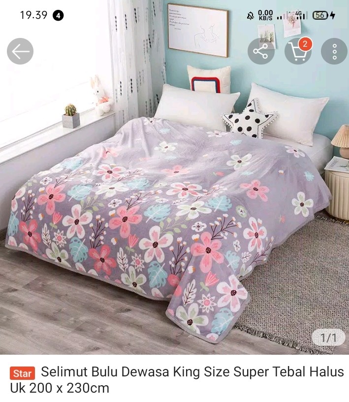 Selimut Bulu Dewasa King Size Super Tebal Halus Uk 200 X 230cm