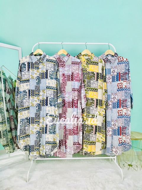 eucalia SHEA TUNIC Tunik kemeja wanita rayon motif tribal etnik busui