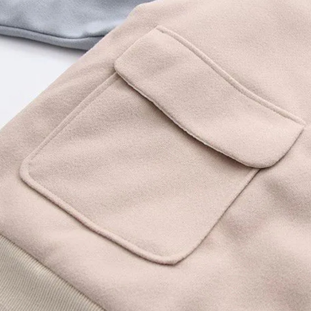 Vallina Outfit - Two Tone Bear Varsity Jacket Jaket Baseball Wanita Korean Style-7