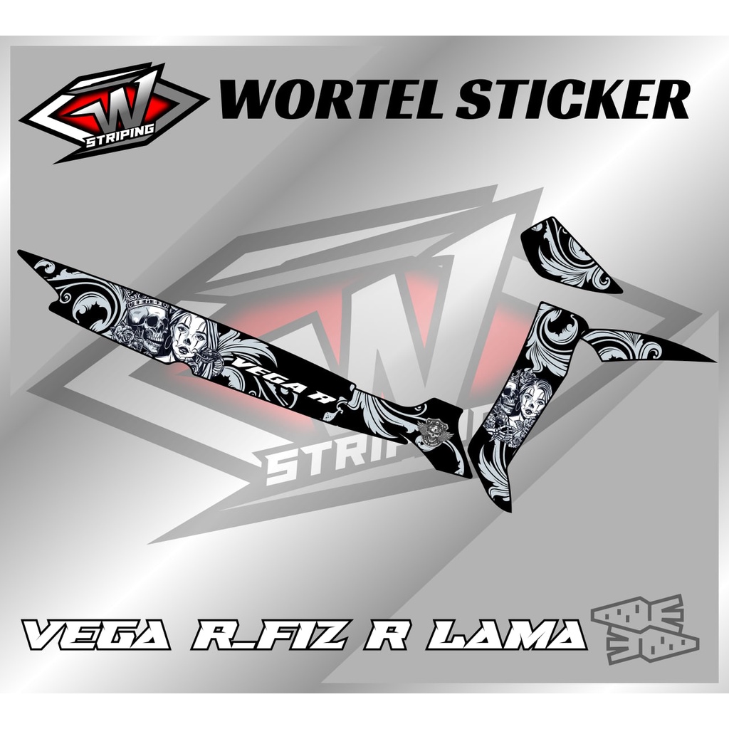 Striping Stiker Variasi Motor Vega R Lama Skull-Striping Hologram Vega R Lama&Fiz R