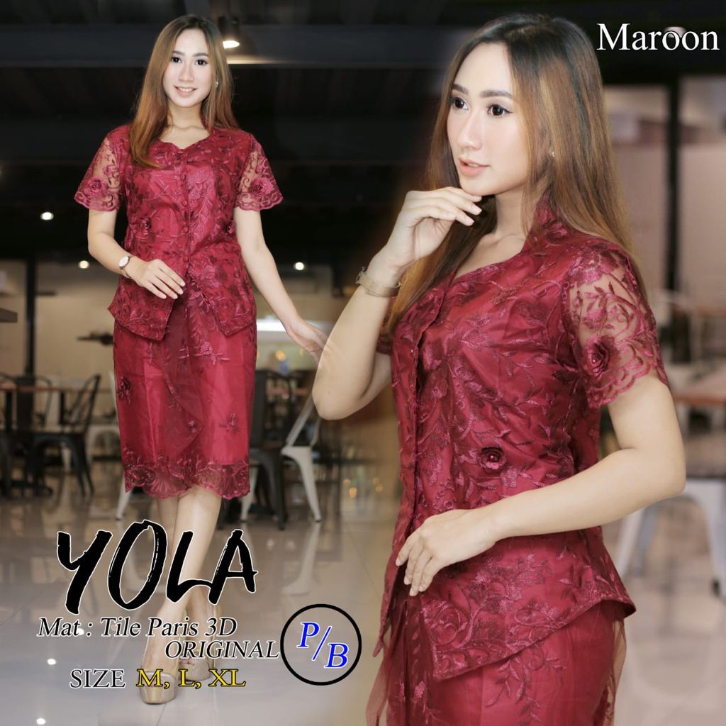 TERBARU Kebaya Modern YOLA rok pendek / kebaya kartini / kebaya family / kebaya modis keluaran terba