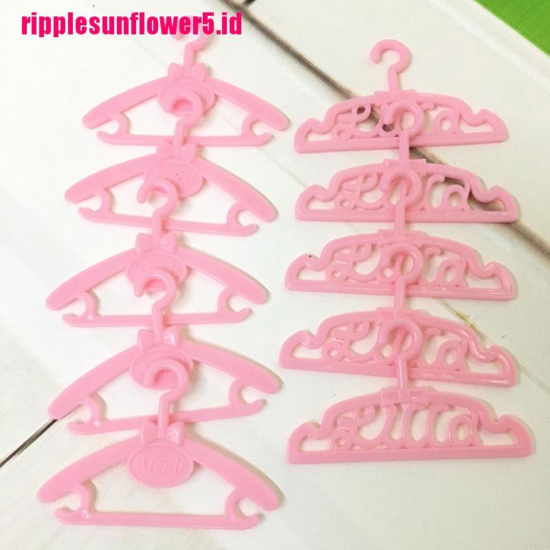 10pcs Gantungan Baju Bahan Plastik Warna pink
