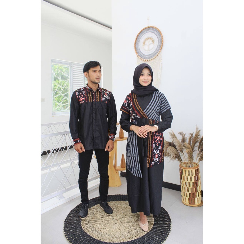 Set Baju Couple Pria Wanita Gamis Kemeja Lengan Panjang Suami Istri Pasangan Muslim Modis Terbaru 2022 Cp Reline Pesta Kondangan Lebaran