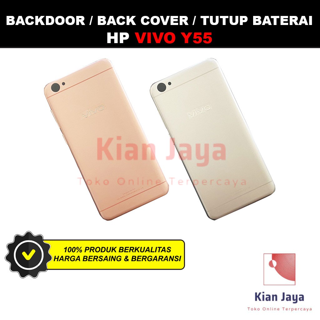 Backdoor Vivo Y55 Back Cover Tutup Belakang Baterai Cassing Casing Backcase Original